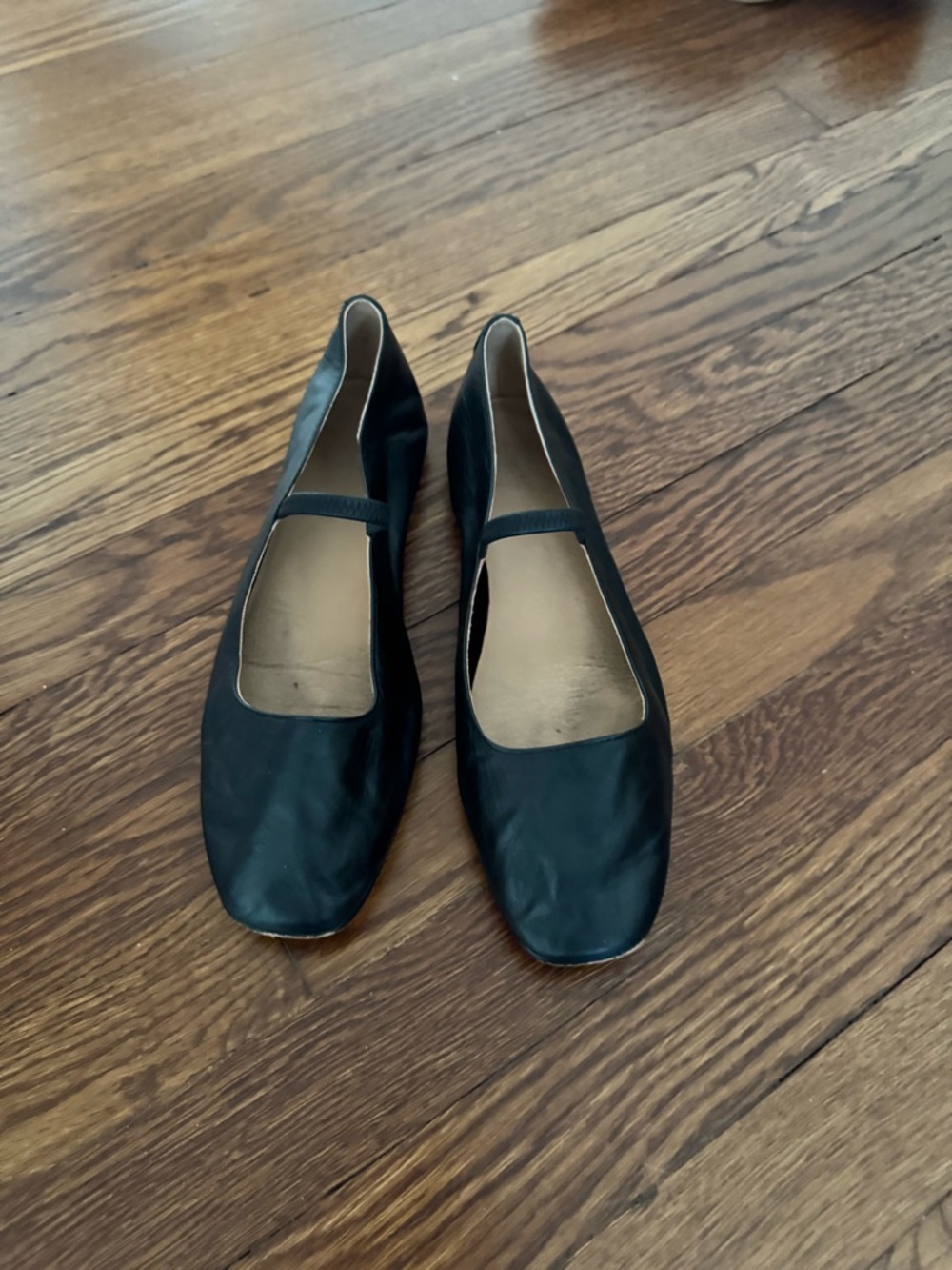 Madewell Black Leather Mary Jane Flats